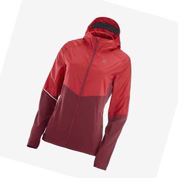 Salomon AGILE WIND WINDBREAKERS Kabát Női Piros | HU 3165KOR